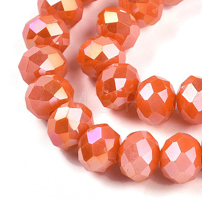 Electroplate Glass Beads Strands EGLA-A034-P8mm-B29-1