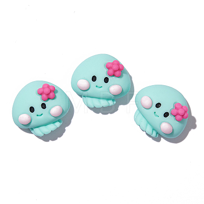 Ocean Theme Opaque Resin Cabochons LS-OCEA-PW0001-77H-1
