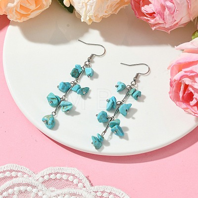 Synthetic Turquoise Dangle Earrings for Women EJEW-TA00553-03-1