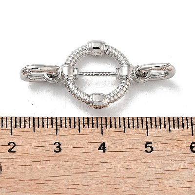 Brass Micro Pave Clear Cubic Zirconia Fold Over Clasps KK-K361-02P-1