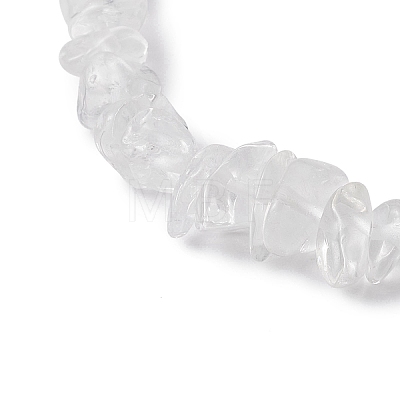 Natural Quartz Crystal Chips Stretch Bracelets for Women BJEW-JB11343-06-1