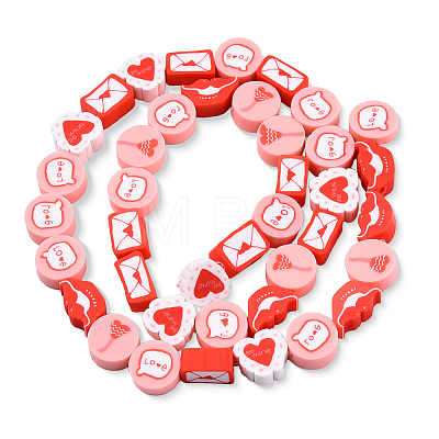 270Pcs Valentine's Day Handmade Polymer Clay Beads Strands CLAY-PA0001-52-1