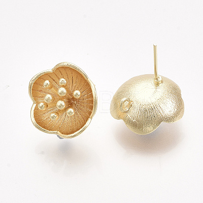 Brass Stud Earring Findings X-KK-T038-587G-NF-1