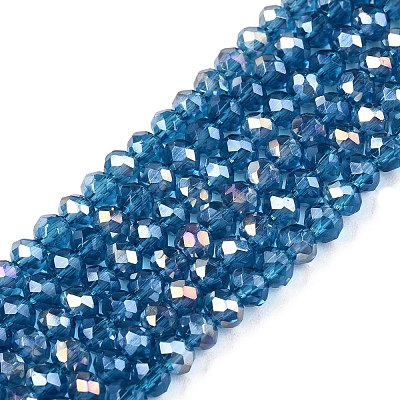 Electroplate Glass Beads Strands EGLA-A044-T2mm-B27-1