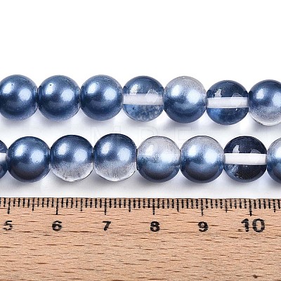 Baking Paint Transparent Glass Beads Strands DGLA-N011-10mm-08-1