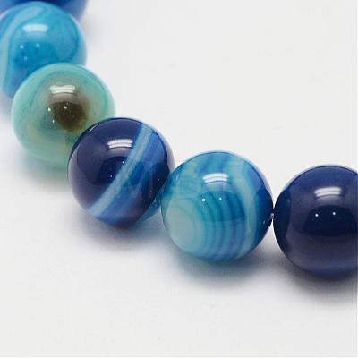 Natural Striped Agate/Banded Agate Bead Strands G-K155-B-14mm-02-1