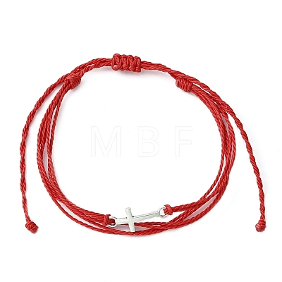 Waxed Polyester Cords Multi-strand Bracelet BJEW-JB09632-1