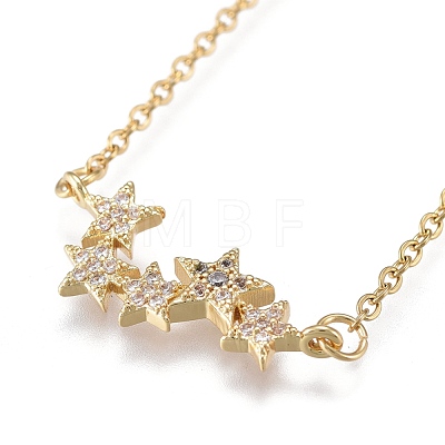 Brass Micro Pave Clear Cubic Zirconia Pendant Necklaces NJEW-R256-06-1