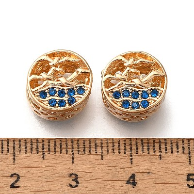 Rack Plating Alloy Rhinestone European Beads PALLOY-P307-06G-1