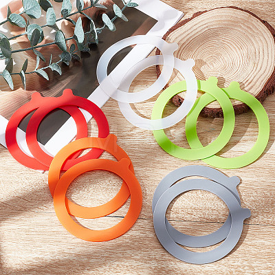 Gorgecraft 10Pcs 5 Colors Silicone Rings AJEW-GF0005-71-1