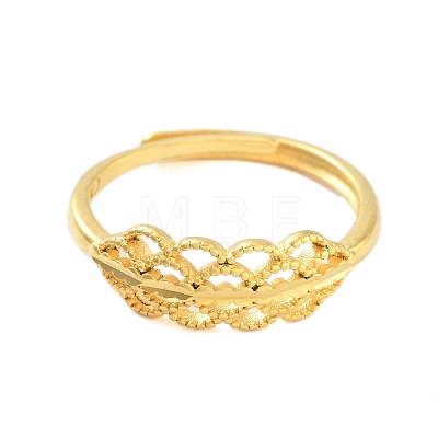 Flower Brass Adjustable Rings for Women RJEW-L120-014G-1