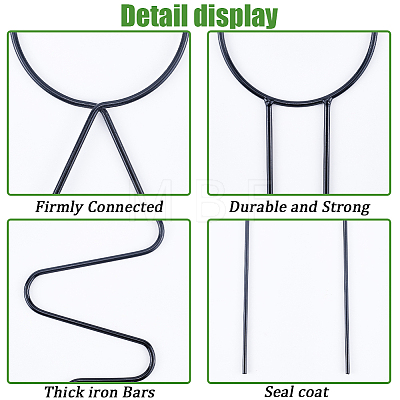 4Pcs 4 Styles Iron Flower Plant Supports FIND-CN0001-62C-1