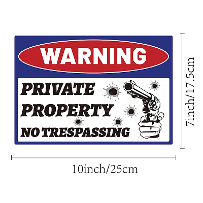 Waterproof PVC Warning Sign Stickers DIY-WH0237-008-1