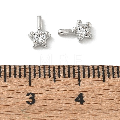 Brass Pave Clear Cubic Zirconia Charms CU-CBA9FFD-11P-05-1
