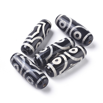 Tibetan Style 3-Eye dZi Beads X-TDZI-D008-05-1