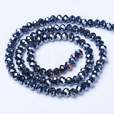 Electroplate Glass Beads Strands EGLA-A034-P4mm-B01-1