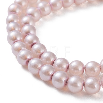 Baking Painted Pearlized Glass Pearl Round Bead Strands HY-Q003-6mm-47-01-1