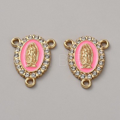 Zinc Alloy Enamel Religion Oval with Virgin Mary Chandelier Component Links FIND-WH0366-384G-05-1