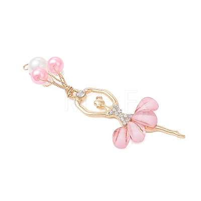 ABS Plastic Imitation Pearl & Alloy Big Pendants PALLOY-JF04992-1