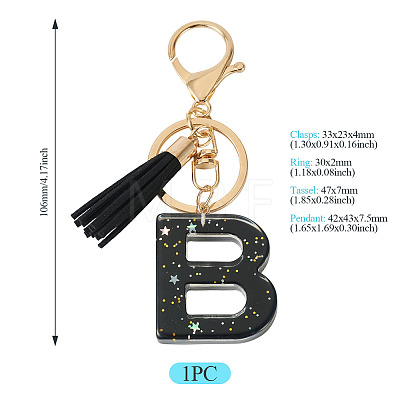 1Pc Resin Letter Keychains KEYC-TADJ0001-09B-1