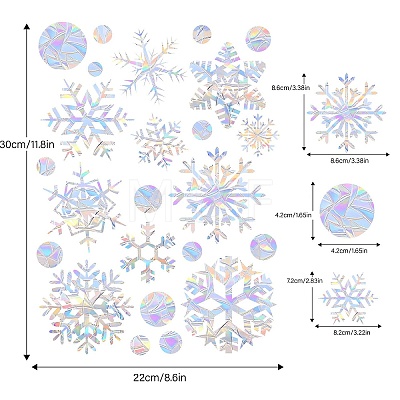 Snowflake Rainbow Prism Electrostatic Window Stickers PW-WG598EC-01-1