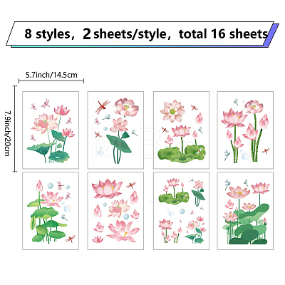16 Sheets 8 Styles PVC Waterproof Wall Stickers DIY-WH0345-026-1