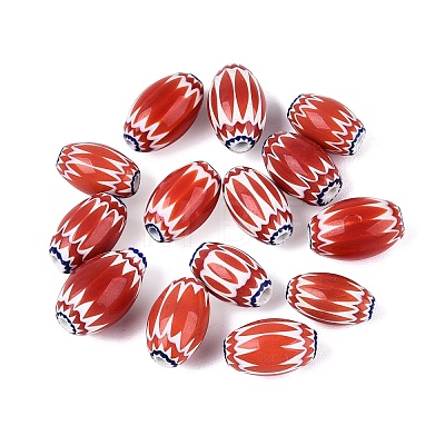 Handmade Millefiori Glass Barrel Beads LA-N002-04B-1