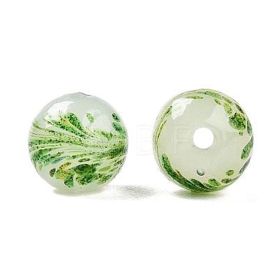 Handmade Green Sand Lampwork Beads LAMP-T023-04A-01-1