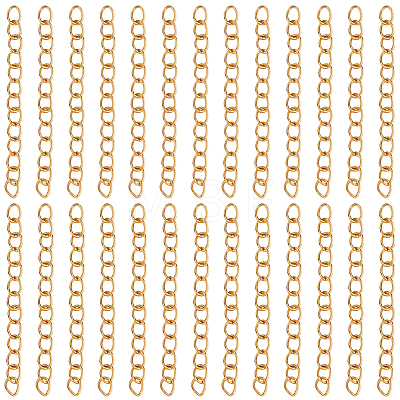 100Pcs Ion Plating(IP) 304 Stainless Steel Chain Extender STAS-BBC0006-14B-1