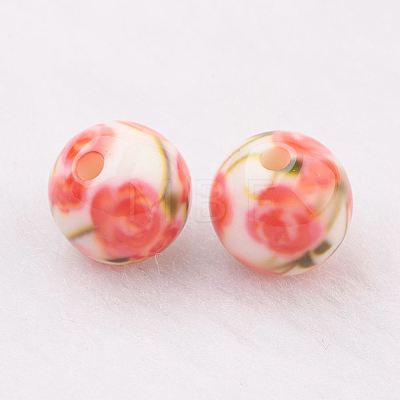 Spray Painted Resin Beads GLAA-F049-A07-1