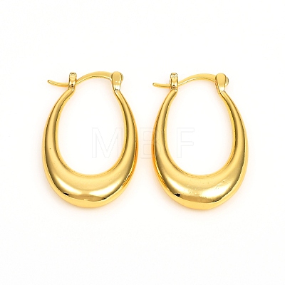 Brass Hoop Earrings EJEW-F250-02-G-1
