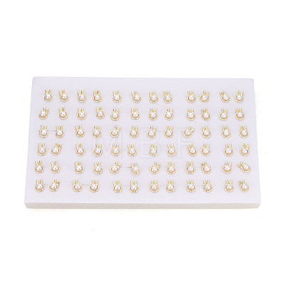 Brass & Natural Pearl Stud Earrings PEAR-N020-WX05-1