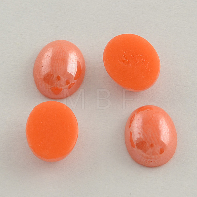 Pearlized Plated Opaque Glass Cabochons PORC-S804-4x6-04-1