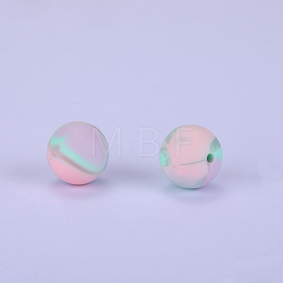 Printed Round Silicone Focal Beads SI-JX0056A-72-1