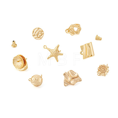 16Pcs 8 Style Brass Stud Earring Findings FIND-TA0001-85-1