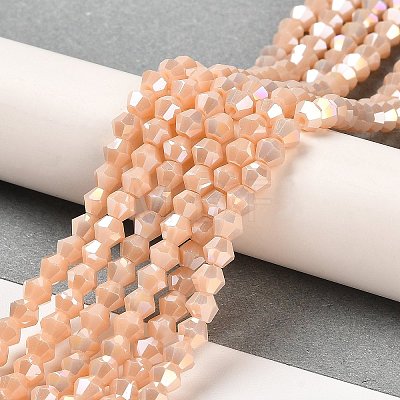 Opaque Solid Color Electroplate Glass Beads Strands LS-EGLA-A039-P4mm-B06-1