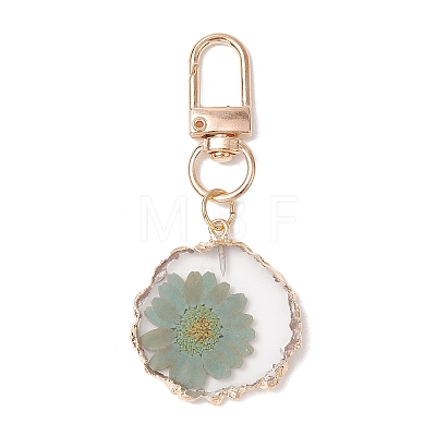 Inner Dried Flower Resin Pendant Decoration HJEW-JM02663-01-1