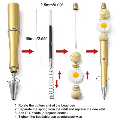 Plastic Beadable Pens AJEW-L082-A04-1