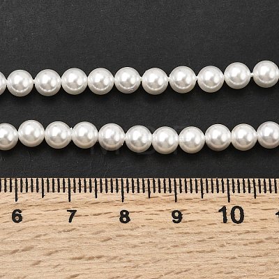 Electroplated Shell Pearl Beads Strands BSHE-K017-5mm-01-1