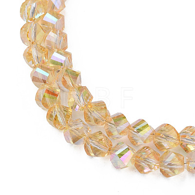 Electroplate Transparent Glass Beads Strands EGLA-N002-39-C03-1