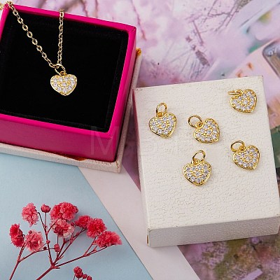 20Pcs 2 Style Brass Micro Pave Cubic Zirconia Charms ZIRC-SZ0001-81-1