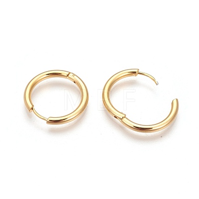 Ion Plating(IP) 304 Stainless Steel Hoop Earrings EJEW-P177-G-14-1