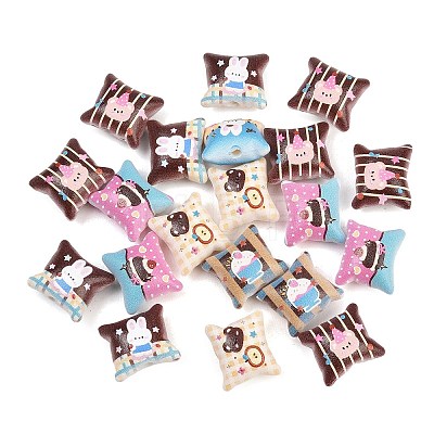 Printed Opaque Acrylic Beads MACR-B838-04-1