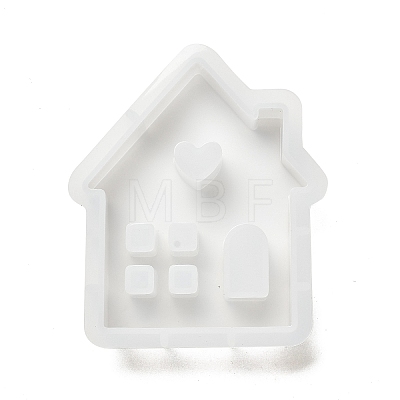 DIY House with Heart Pattern Candle Silicone Molds DIY-G113-05C-1