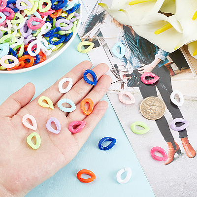 720Pcs 9 Colors Opaque Acrylic Linking Rings SACR-FH0001-07-1