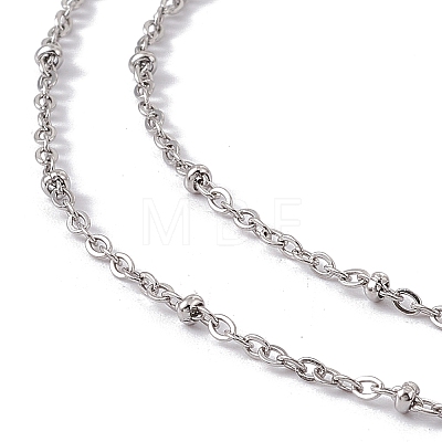 201 Stainless Steel Satellite Chain Necklace for Men Women NJEW-P268-A22-1X5-1