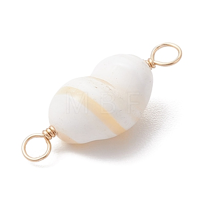 Natural Conch Shell Connector Charms PALLOY-JF02812-02-1