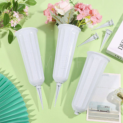 Plastic Cemetery Vase with Stake AJEW-WH0709-444B-1