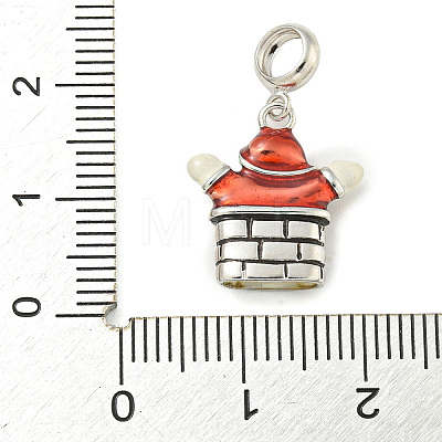 Anti-Tarnish Rhodium Plated 925 Sterling Silver Enamel Christmas European Dangle Charms STER-Z010-02P-01A-1