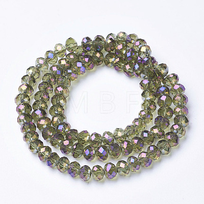 Electroplate Transparent Glass Beads Strands EGLA-A034-T3mm-G09-1